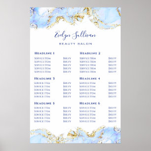Blauw Poster met ontwerpprijs voor marmering