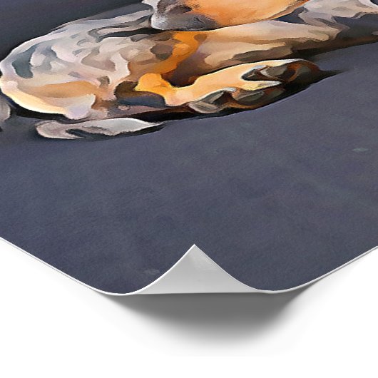 blauw poster van dachshund (Hoek)