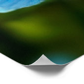 Blauw Poster van papaver (Hoek)