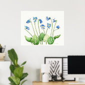Blauw Poster Violet Print (Thuiskantoor)