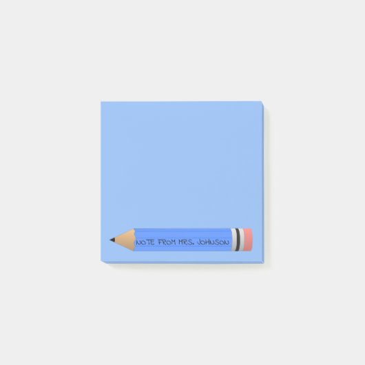 Blauw potlood post-it® notes (Voorkant)