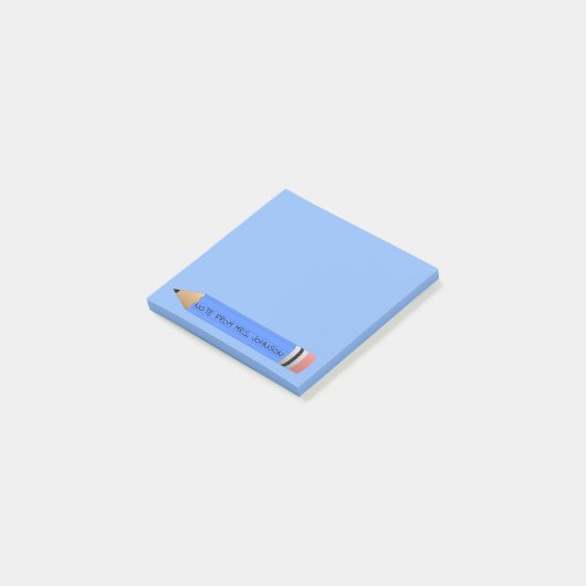 Blauw potlood post-it® notes (Schuin)
