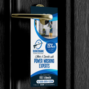 Blauw Power Wash Drukreiniging Huisreiniging Deurhanger
