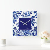 blauw  Prachtige Tuinbloemen Vierkante Klok (Huis)