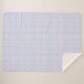Blauw Praire Plaid Sherpa Deken (Voorkant (horizontaal))