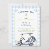 Blauw preppy golf verjaardagsfeestje voor elke lee kaart (Voorkant)
