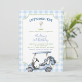 Blauw preppy golf verjaardagsfeestje voor elke lee kaart (Staand voorkant)