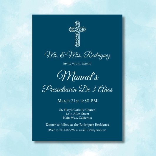 Blauw Presentación 3 Años Mexicaans 3 Jaar Verjaar Kaart