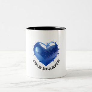 Blauw Prikkeldraad Hart Houd Het Hart Donkere Lief Tweekleurige Koffiemok