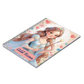 Blauw Princesse Notitieboek – Bewerkbare Naam (Linkerzijde)