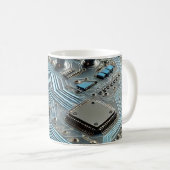 Blauw printplaat koffiemok (Voorkant rechts)