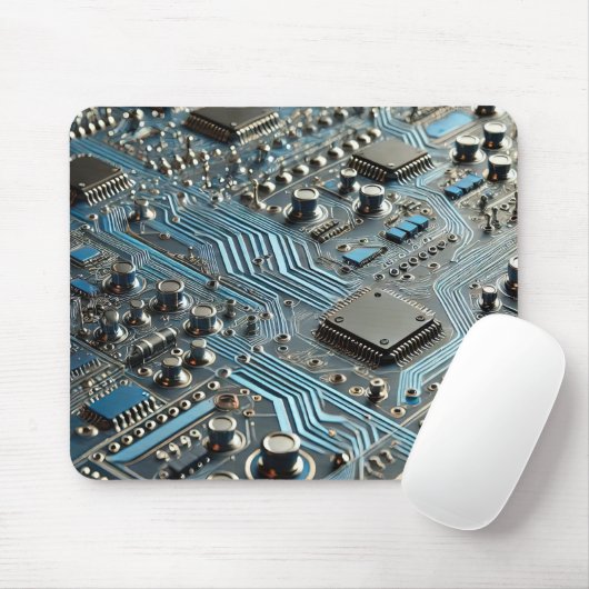 Blauw printplaat muismat (Met muis)