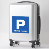 Blauw privé parkeerpictogram aangepaste vinylstick sticker (Koffer)