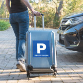 Blauw privé parkeerpictogram aangepaste vinylstick sticker (Koffer Insitu)