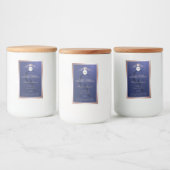 Blauw Productlabel Roze Gouden Frame Logo Monogram Voedselcontainer Etiket (Flessen)