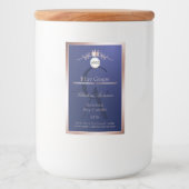 Blauw Productlabel Roze Gouden Frame Logo Monogram Voedselcontainer Etiket (Voorkant)