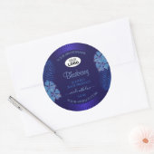Blauw productlabels Blauwgroen exotische bloemen m Ronde Sticker (Envelop)