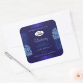 Blauw productlabels Blauwgroen exotische bloemen m Vierkante Sticker (Envelop)