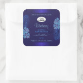 Blauw productlabels Blauwgroen exotische bloemen m Vierkante Sticker (Tas)