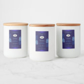 Blauw productlabels Blauwgroen exotische bloemen m Voedselcontainer Etiket (Flessen)