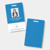 Blauw professioneel foto-badge voor makelaar badge (Voor- en achterkant)