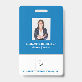 Blauw professioneel foto-badge voor makelaar badge