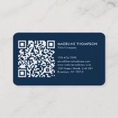 Blauw Professioneel Generisch Bedrijf Logo QR Code Visitekaartje (Voorkant)