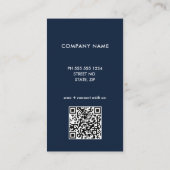 Blauw Professioneel QR Code Logo Visitekaartje (Achterkant)