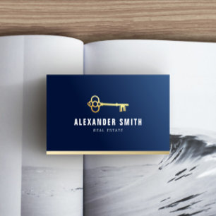 Blauw Professioneel Vastgoed Realtor Visitekaartje