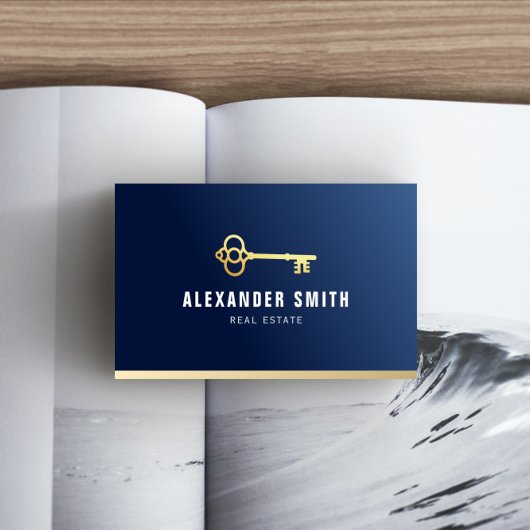 Blauw Professioneel Vastgoed Realtor Visitekaartje