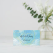 Blauw Professionele Stijlvolle Moderne Visitekaartje (Staand voorkant)