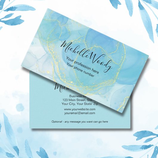 Blauw Professionele Stijlvolle Moderne Visitekaartje