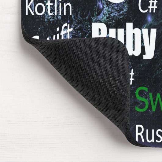 Blauw programmeertalen muismat (Hoek)