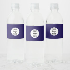 Blauw promotioneel bedrijfslogo klant waterfles etiket