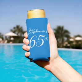Blauw Proost 65 Jaar 65e Verjaardagsfeest Seltzer Blikjeskoeler