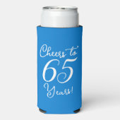 Blauw Proost 65 Jaar 65e Verjaardagsfeest Seltzer Blikjeskoeler (Seltzer Achterkant)