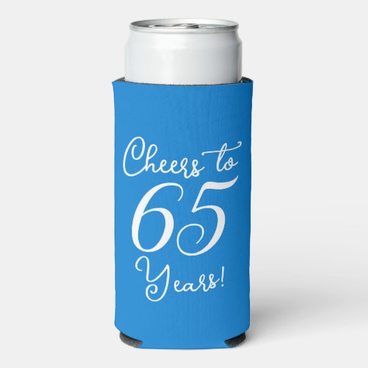Blauw Proost 65 Jaar 65e Verjaardagsfeest Seltzer Blikjeskoeler (Seltzer Achterkant)