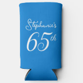 Blauw Proost 65 Jaar 65e Verjaardagsfeest Seltzer Blikjeskoeler (Voorkant)