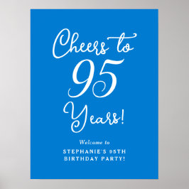 Blauw Proost aan 95 Jaar Verjaardagspartij Teken Poster
