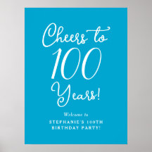 Blauw Proost op 100 Jaar Verjaardag Welkom
