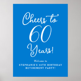 Blauw Proost op 60 Years Pensioen Party Welkom Poster