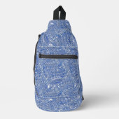 Blauw psychedelisch patroon Sling bag (Voorkant)