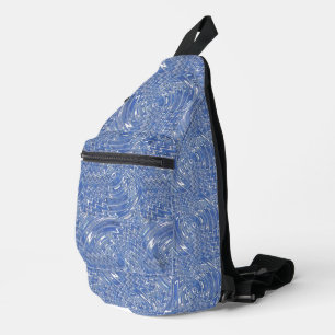 Blauw psychedelisch patroon Sling bag