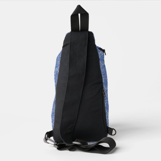 Blauw psychedelisch patroon Sling bag (Achterkant)