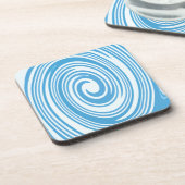 Blauw psychedelisch wervelpatroon bier onderzetter (Linkerzijde)