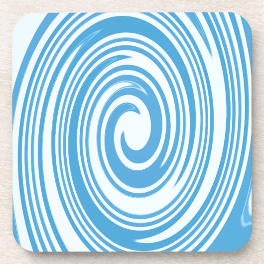 Blauw psychedelisch wervelpatroon bier onderzetter (Voorkant)
