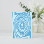 Blauw psychedelisch wervelpatroon briefkaart (Staand voorkant)