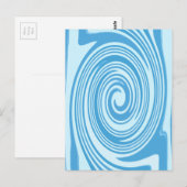 Blauw psychedelisch wervelpatroon briefkaart (Voorkant / Achterkant)