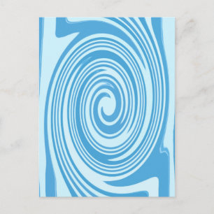 Blauw psychedelisch wervelpatroon briefkaart
