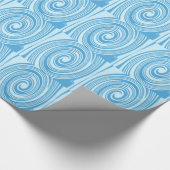 Blauw psychedelisch wervelpatroon cadeaupapier (Hoek)
